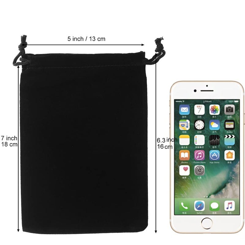 HRX Package 20pcs Velvet Drawstring Bags, 5x7 inches Velvet Pouches for Jewelry Gift Packaging (Black) - Image 2